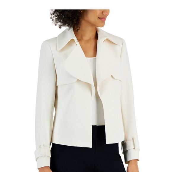 Anne Klein Women's Cascade Collar Blazer size 2 Off white NWT in packaging - Picture 4 of 8